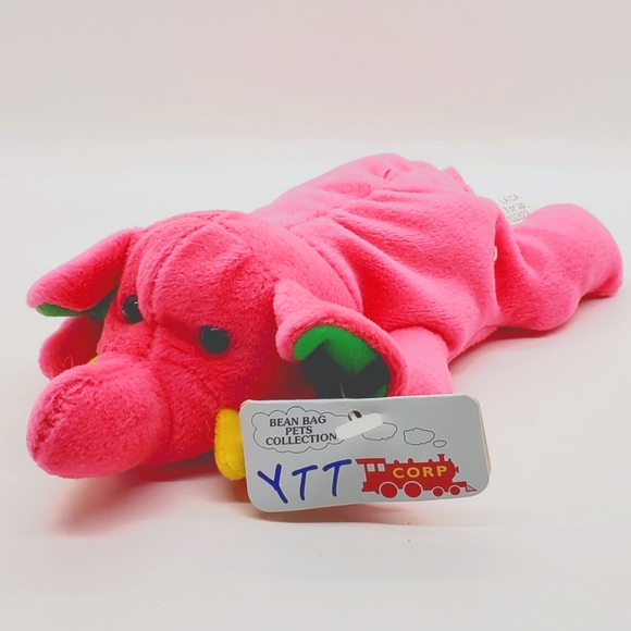 Vintage Hot Pink Elephant Bean Bag Pet